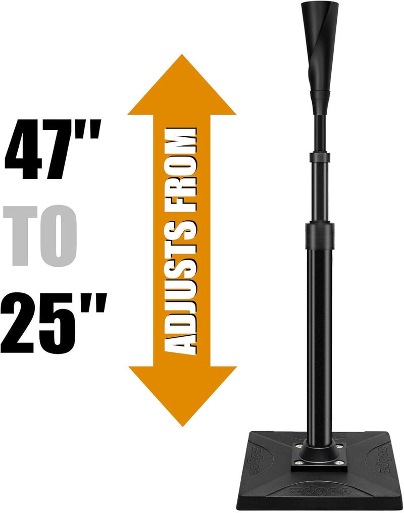LOMGWAYS Baseball/Softball Batting Tee-(24"-46") Height Adjustable Premium Portable Baseball Tee with Removable Rubber Top and Heavy Duty Base for All Ages - Image 1